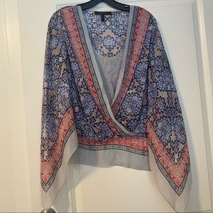 BCBGMAXAZRIA Printed Scarf Top